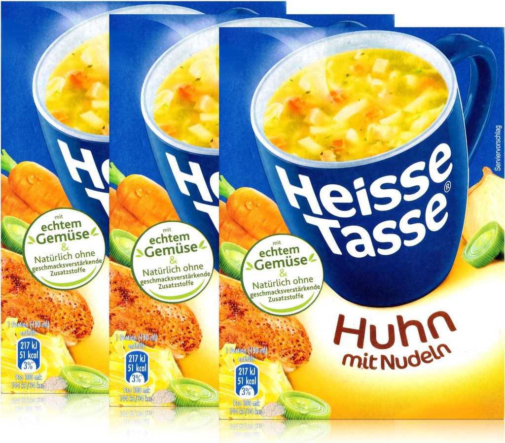 Heisse Tasse Huhn mit Nudeln 3 Beutel á 12,2g (3er Pack)