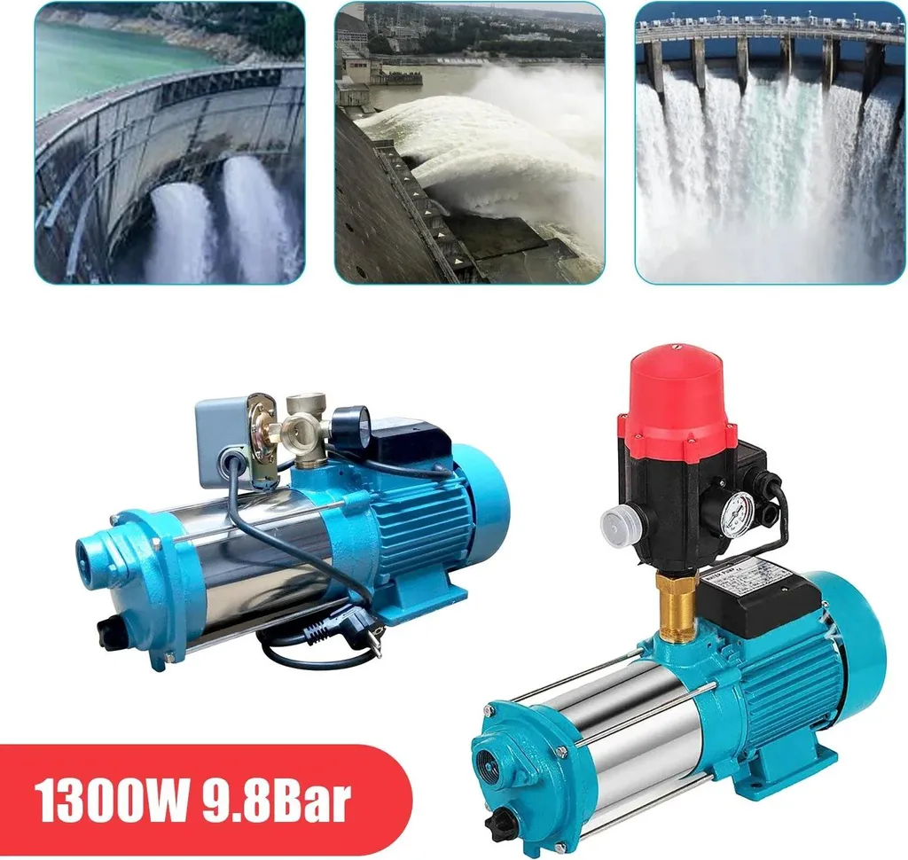 Pompe électrique 1300W pour vider cave et piscine débit rapide 4000 l/h