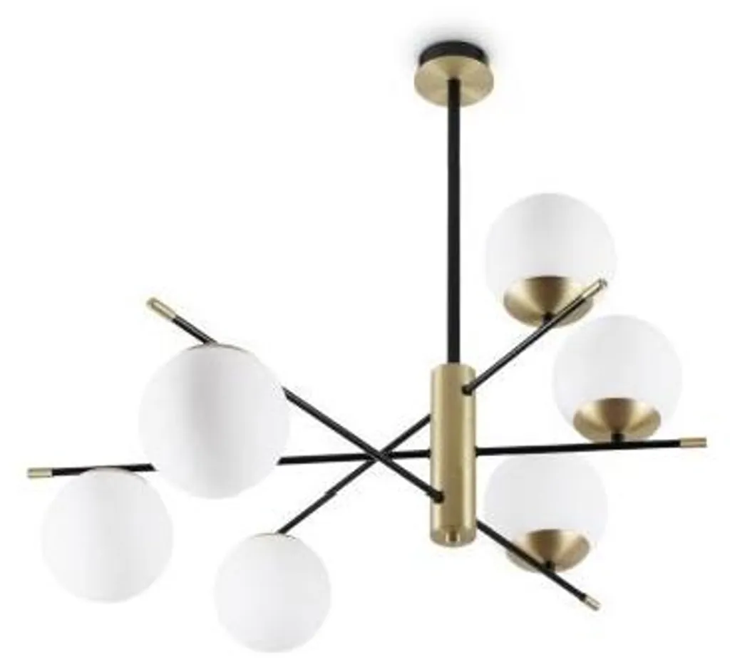 Plafonnier design Gourmet en métal noir 6 ampoules E14 multi-bras