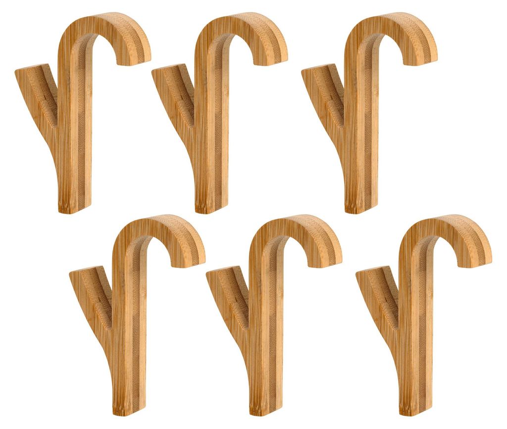 WENKO Haken für Handtuchheizkörper Bambus, 6er Set, Produktbild 