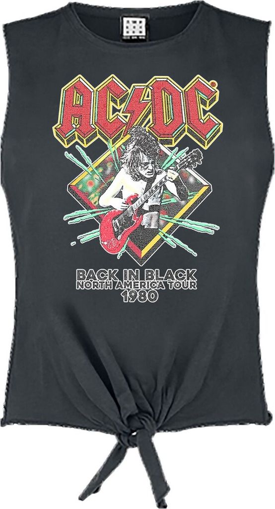 Amplified - "North America Tour 80" Kurzes Top für Damen GD1735 (XL) (Holzkohle)