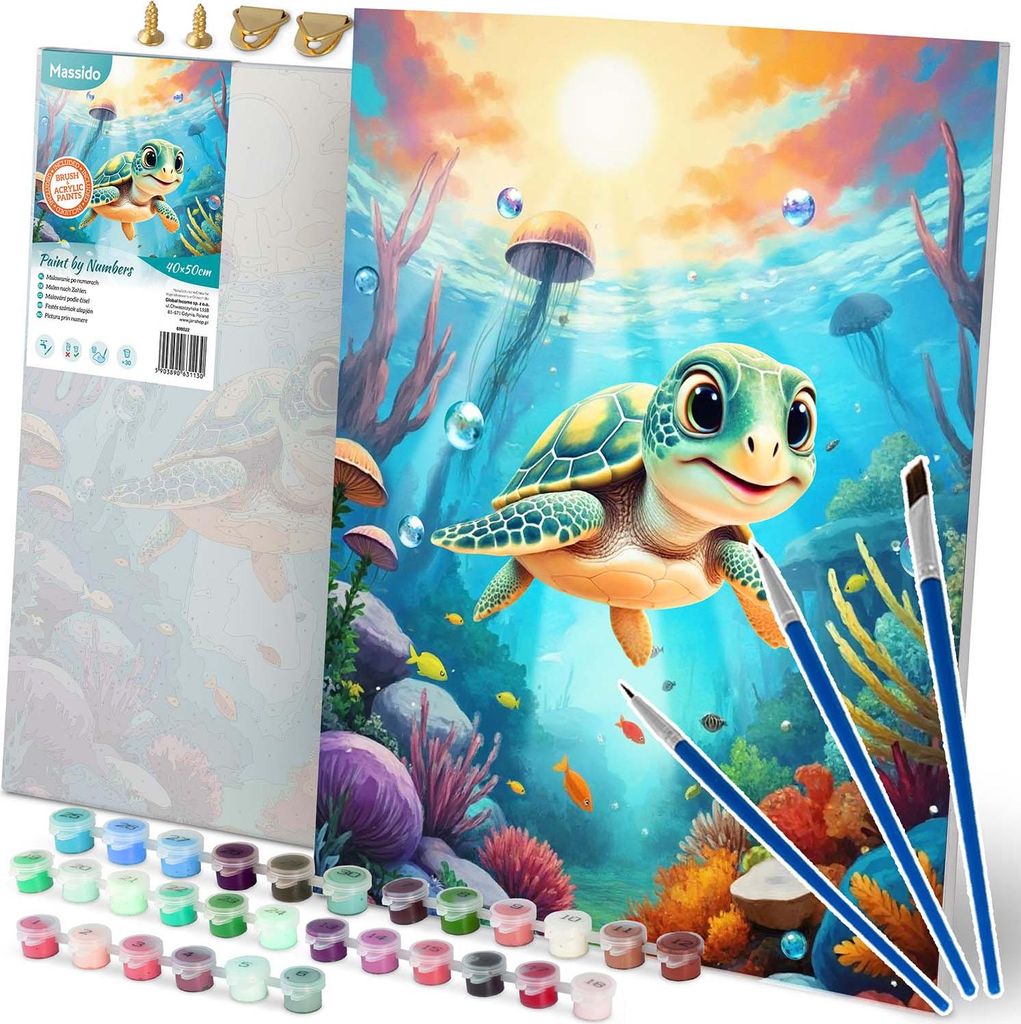 Peinture par numéros 40x50 cm Massido Turtle Image du produit 