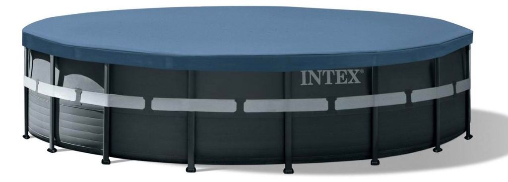 Intex Pool Abdeckplane Frame Pool Rund Ø 549 cm Blau Mit Seil