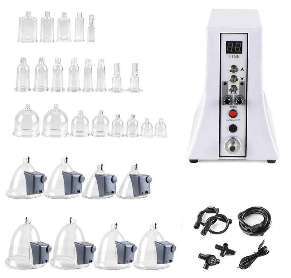 Elektrische Vakuumtherapie Cupping-Maschine - Körpermassagegerät - 35 Saugglocken - Po-Lifting & Brustvergrößerung - Unterdruck-Saugmassage - E...