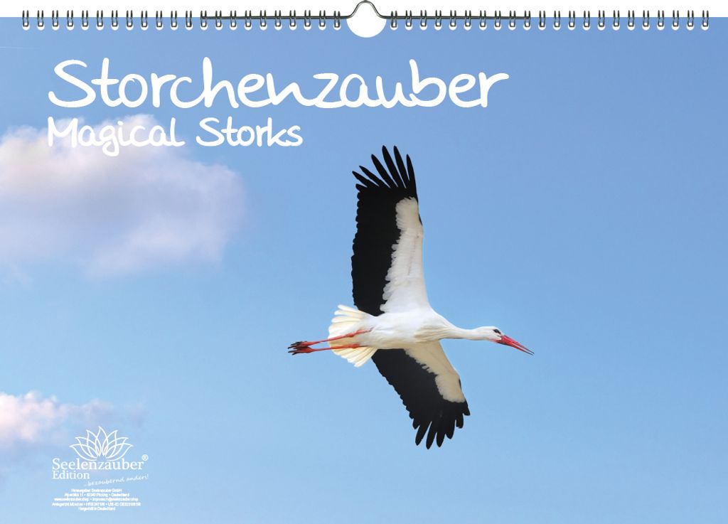 Storchenzauber DIN A3 Kalender - Immerwährender Kalender Störche und Storchenbabys - Seelenzauber