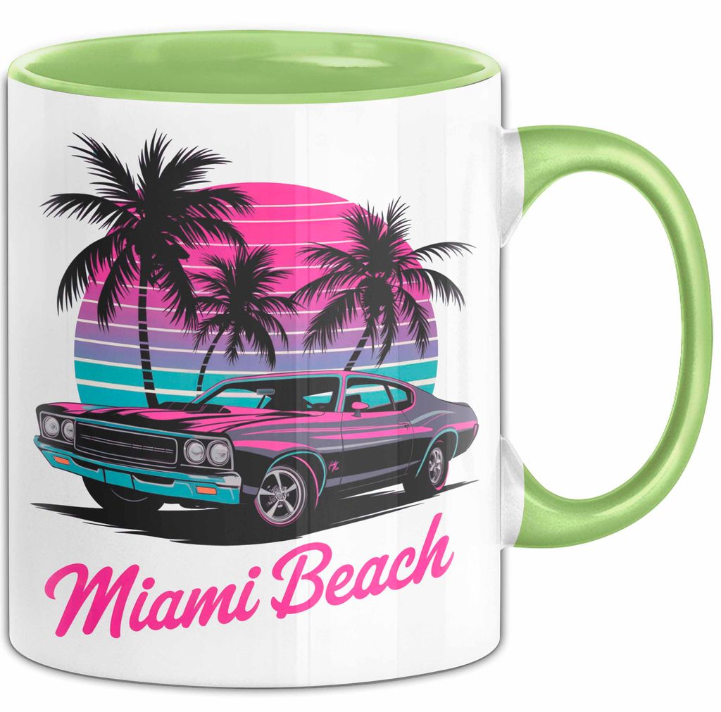 Miami Florida USA Tasse Geschenk Lustige Geschenkidee Spruch Strand (Grün)