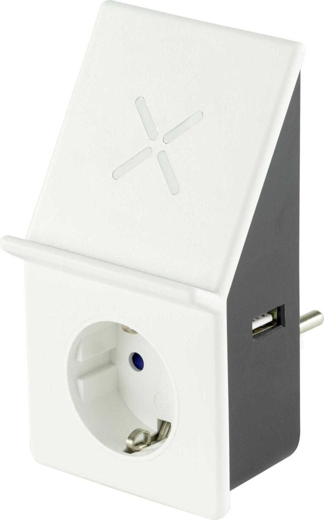 REV USB-Ladeadapter mit Wireless Charging + 1x Steckdose