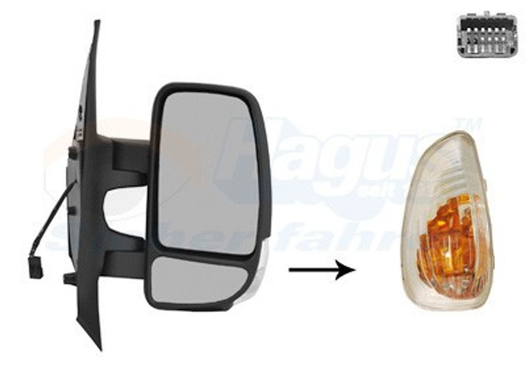 VAN WEZEL 3799802 Außenspiegel Seitenspiegel Rechts für OPEL Movano B Kastenwagen (X62) Konvex