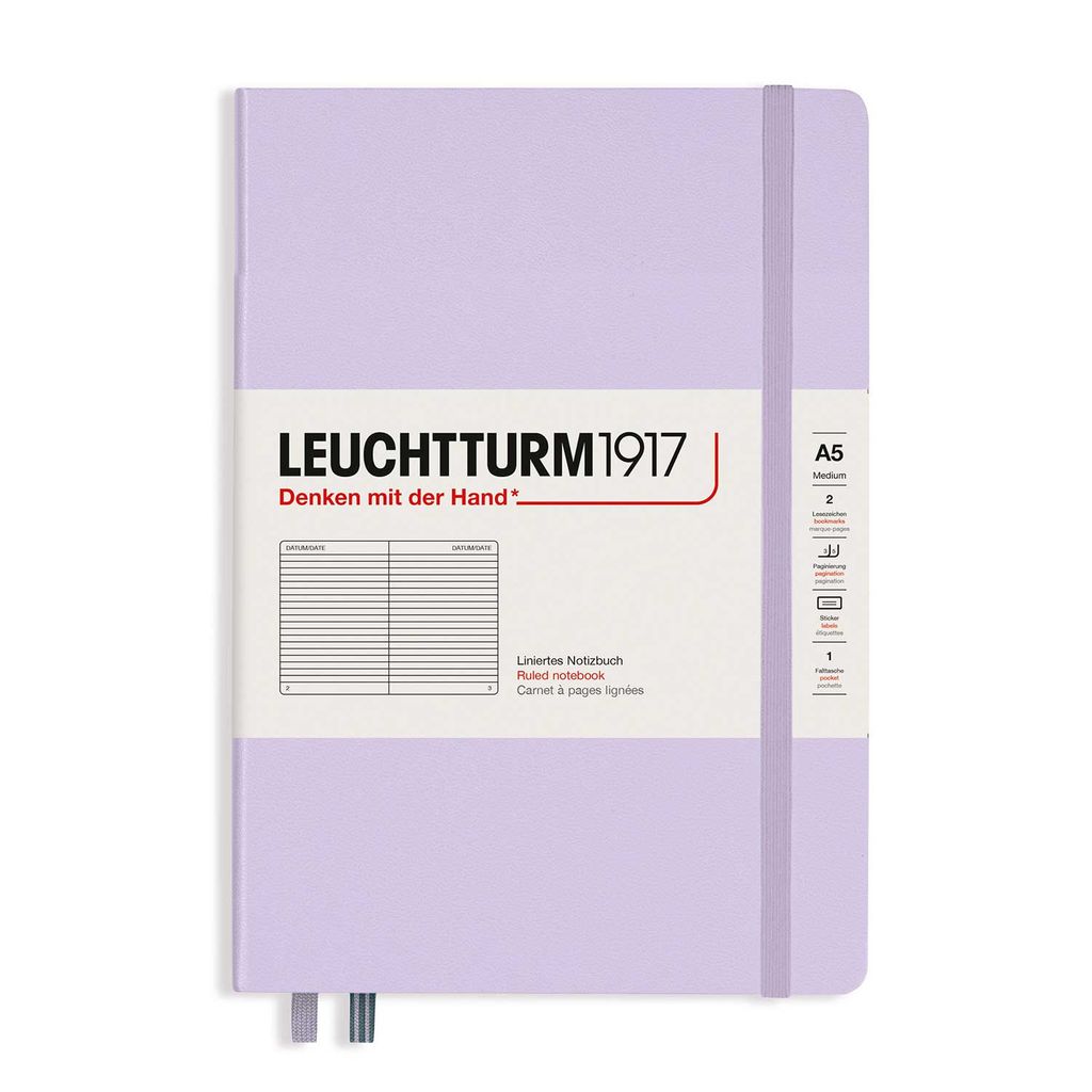 Leuchtturm 365482, Einfarbig, Lila, A5, 251 Blätter, 80 g/m², Liniertes Papier
