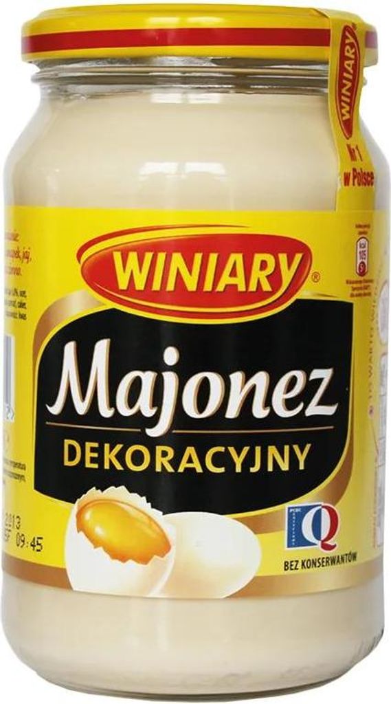 A jar of mayonnaise on a white background.