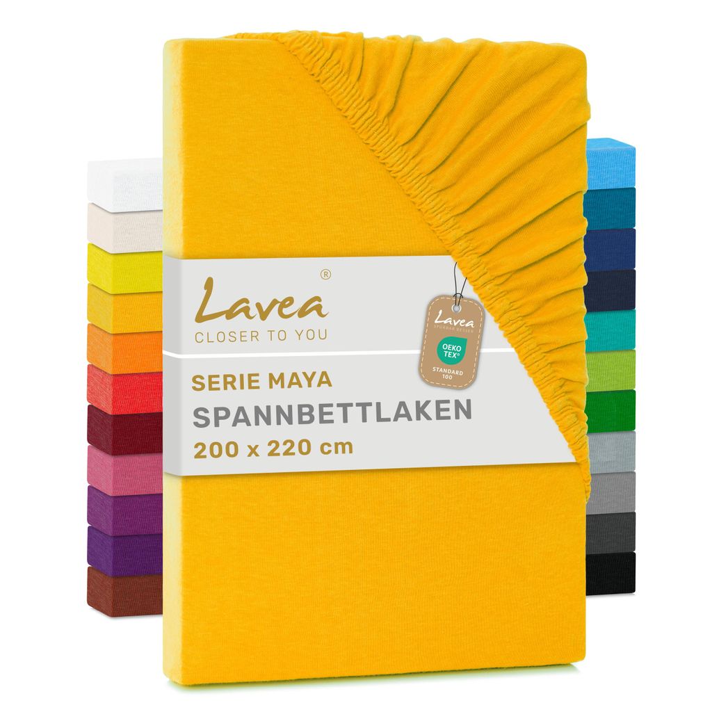 Lavea® Spannbettlaken 200x220cm, Maya, 100% Baumwolle, Produktbild 