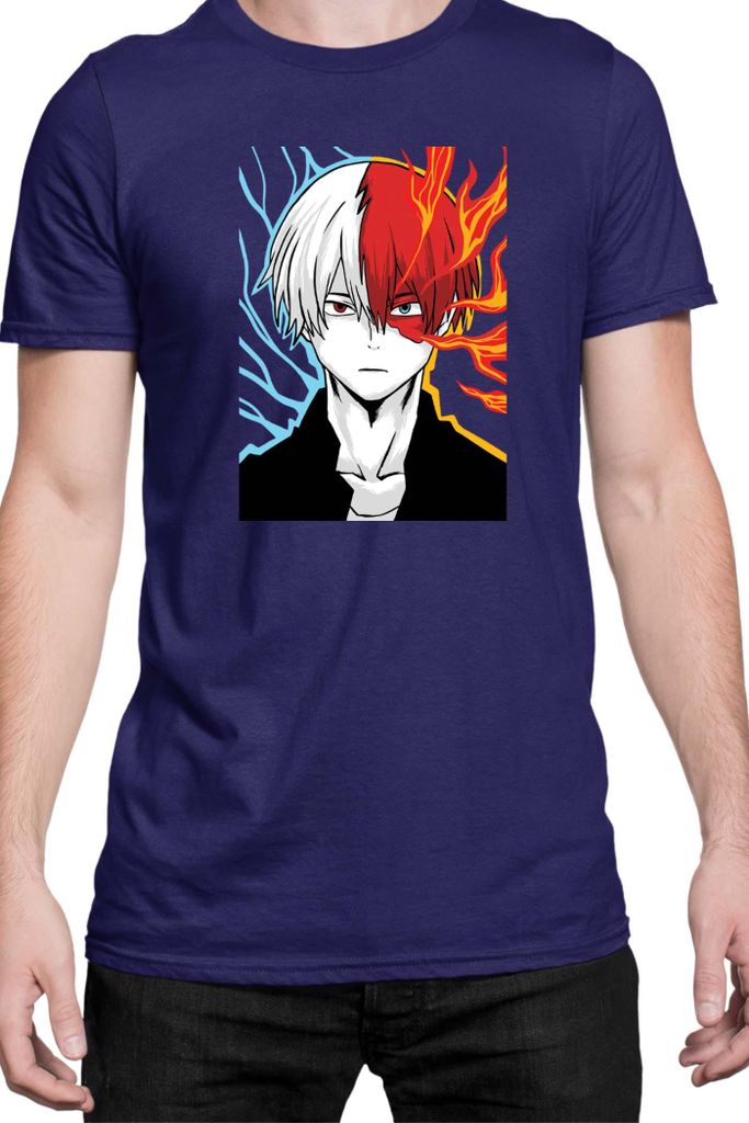 Herren T-Shirt Manga Japan Anime Comics Animation My Hero Anime Academia 27, Man 3XL / Dunkelblau