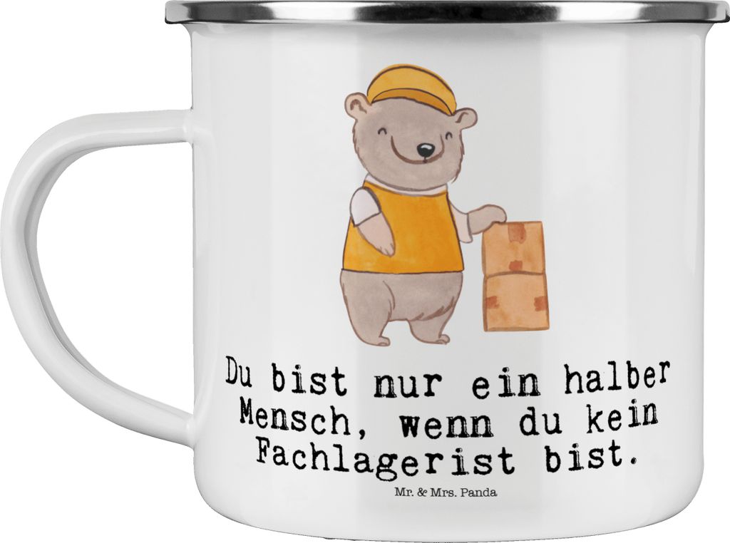 Mr. & Mrs. Panda Motivtasse Fachlagerist Herz - Weiß - Geschenk, Lustig, Haferl, becher emaille, Spruch, Teetasse, Kaffeepott, Lagerist, Pott, Aus...