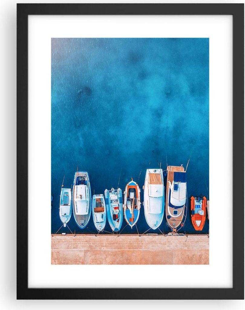 Gerahmtes Poster - Schwarzer Rahmen - Hafen Hafen £ódŸ - 30x40 cm - Wand Bild - Wanddeko - Wandbilder - Kunstposter - Wandposter - Bilderrahmen ...