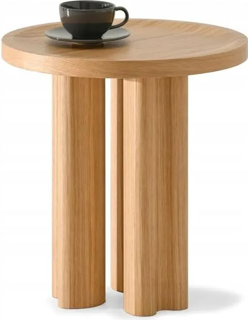 Table de salon ronde BERT en bois de chêne clair - Style Moderne