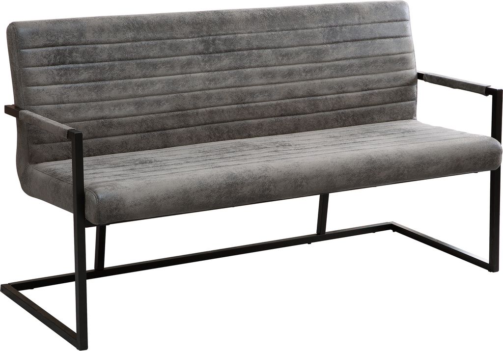 Hochwertige Freischwinger Bank LOFT 160cm Vintage grau mit Produktbild 