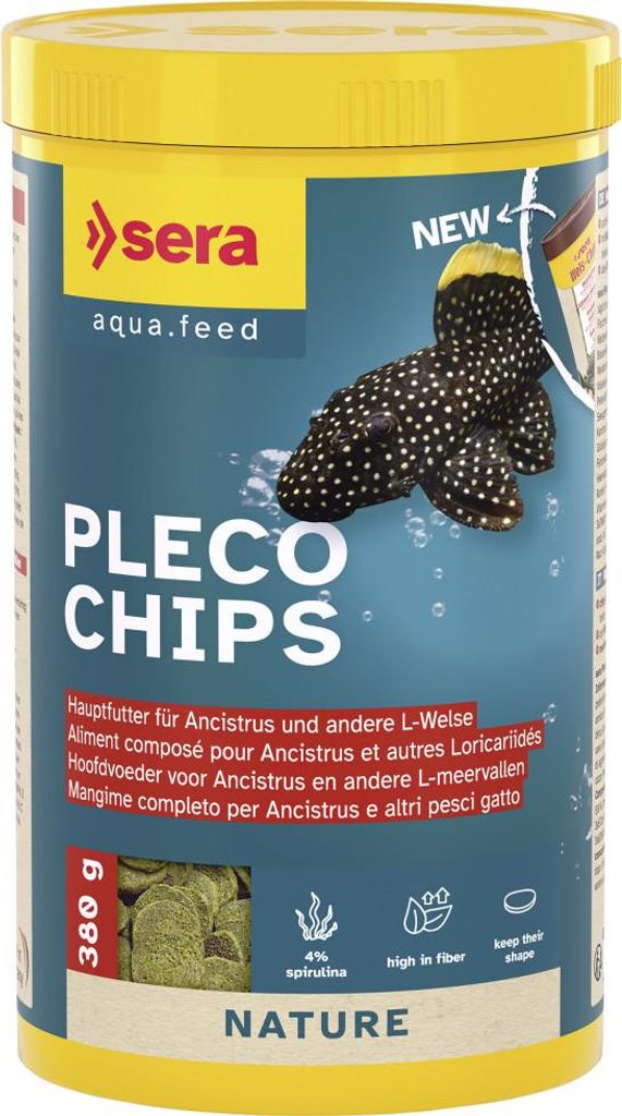 sera Wels-Chips Nature, Zierfisch, Trockenfischfutter, Kartoffelchips, Vitamin A, Vitamin B1, Vitamin B2, Vitamin C, Vitamin D3, Vitamin E, 31,2%, ...