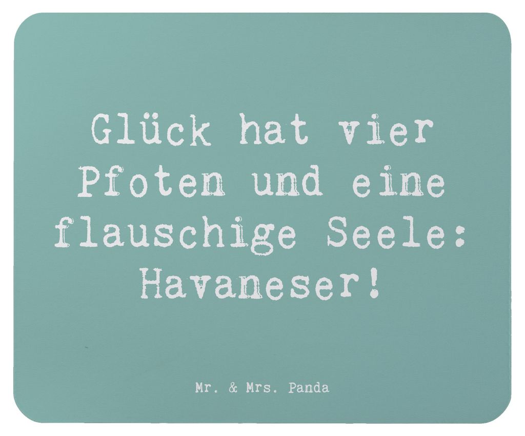 Mr. & Mrs. Panda Mouse Pad Spruch Havaneser Glück - Meeresbrise - Geschenk, Hundeliebhaber, pc mausunterlage, Hunderassen Eigenschaften, mauspad l...