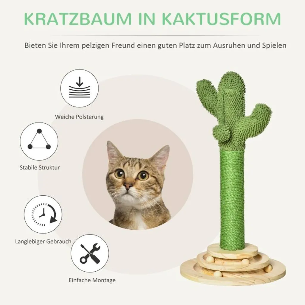 Arbre à Chat Cactus en Bois : la Solution pour Protéger vos Canapés - 4