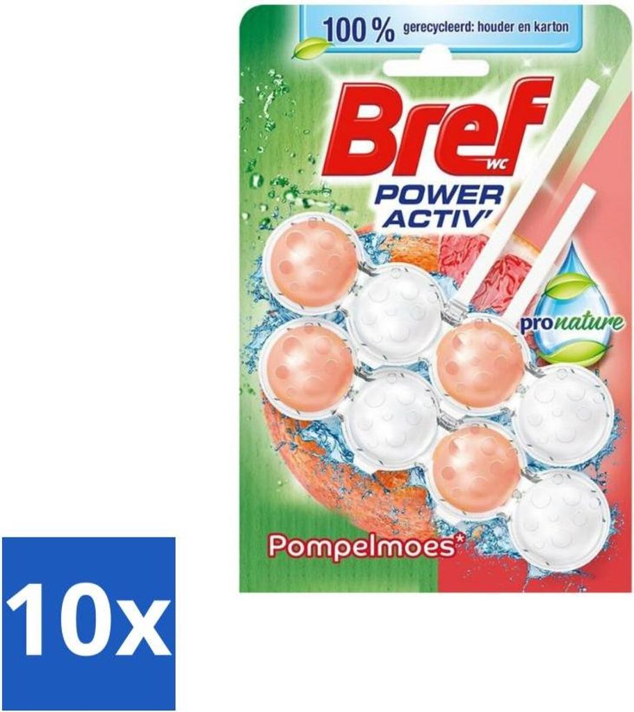 Bref – WC-Stein – Pronature Grapefruit – Doppelpackung - Vorteilspack - 10 Stücke
