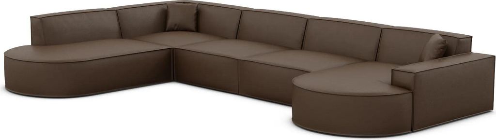 Echtleder U-Form XL Lounge Wohnlandschaft Brevia Dunkelbraun Rechts