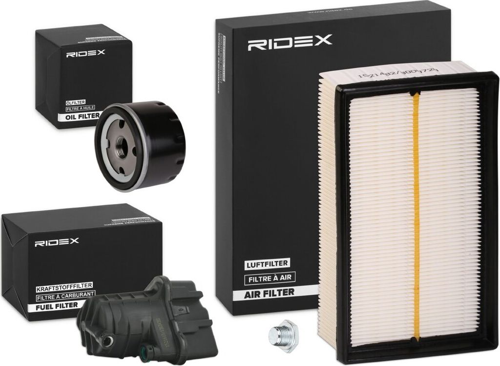 RIDEX Filterset Inspektionspaket Filtersatz für RENAULT Clio III Schrägheck (BR0/1, CR0/1) CLIO II (BB0/1/2, CB0/1/2) MODUS / GRAND MODUS (F/JP0)
