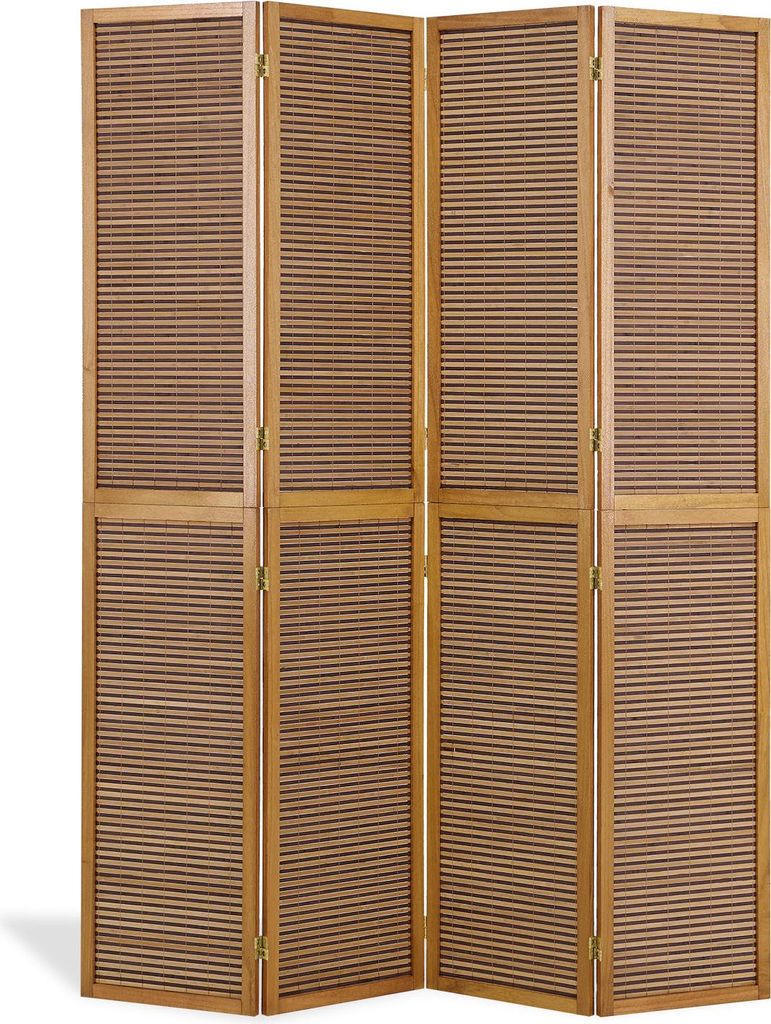 Paravent Séparation de pièce 4 pièces 2 m Bois Cloison brun Image du produit 