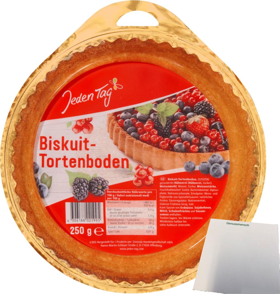 Jeden Tag Biskuit-Tortenboden (250g Packung) + usy Block