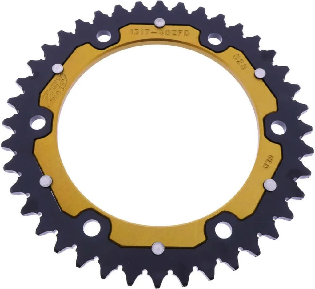 Couronne ZF 40 Dents 525 Honda - Évitez l'Usure Prématurée Noir et Or