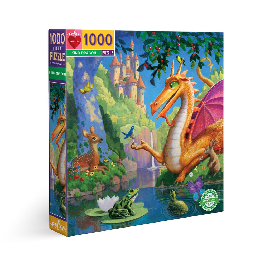 EEBOO Quadratisches Puzzle Guter Drache 1000 Teile