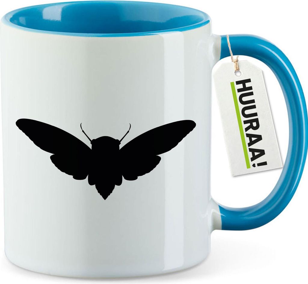 Huuraa Kaffeetasse Motte Silhouette 330ml Blau Keramik Kaffeebecher Geschenkidee