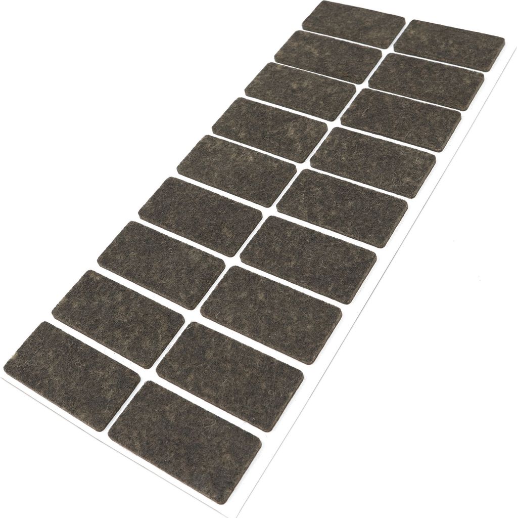 Adsamm | 18 x selbstklebende Filzgleiter / Braun / 25x50 mm / rechteckig / Möbelgleiter aus Filz mit 3.5 mm Stärke