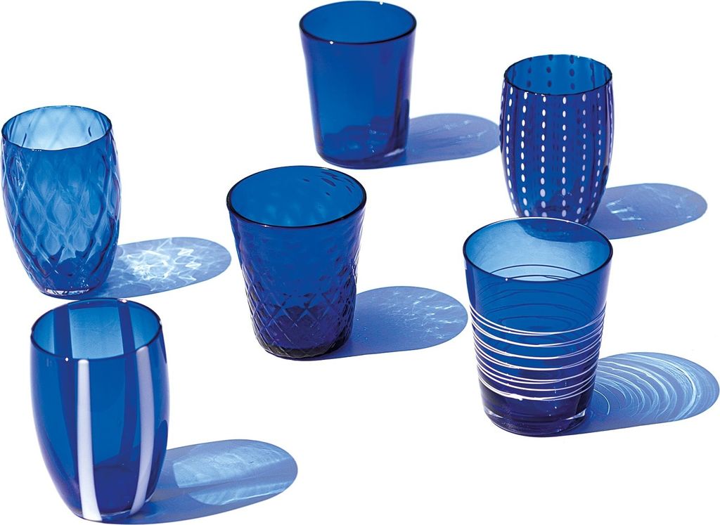 Zafferano Melting Pot Lot de 6 Verres Unicolores - Bleu - Image du produit 