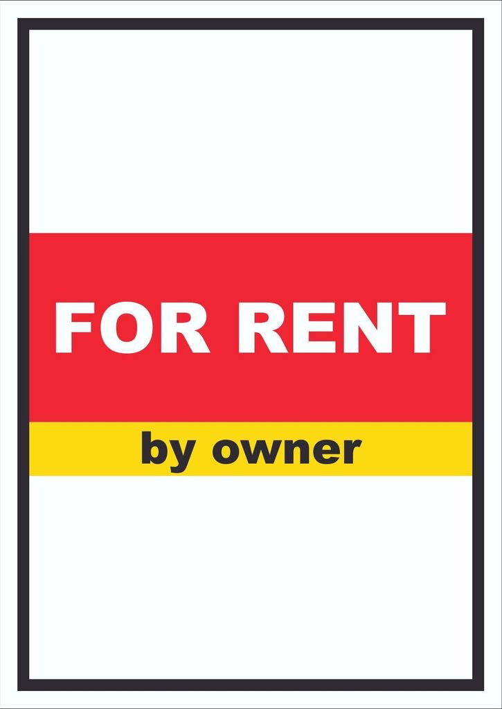For Rent by owner Schild mit Text Verkaufsschild hochkant A0 (841x1189mm)