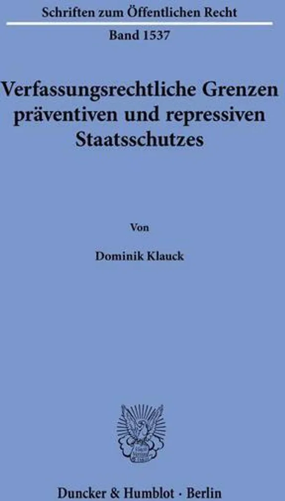 Livre de droit : Limites constitutionnelles de la sûreté de l'État