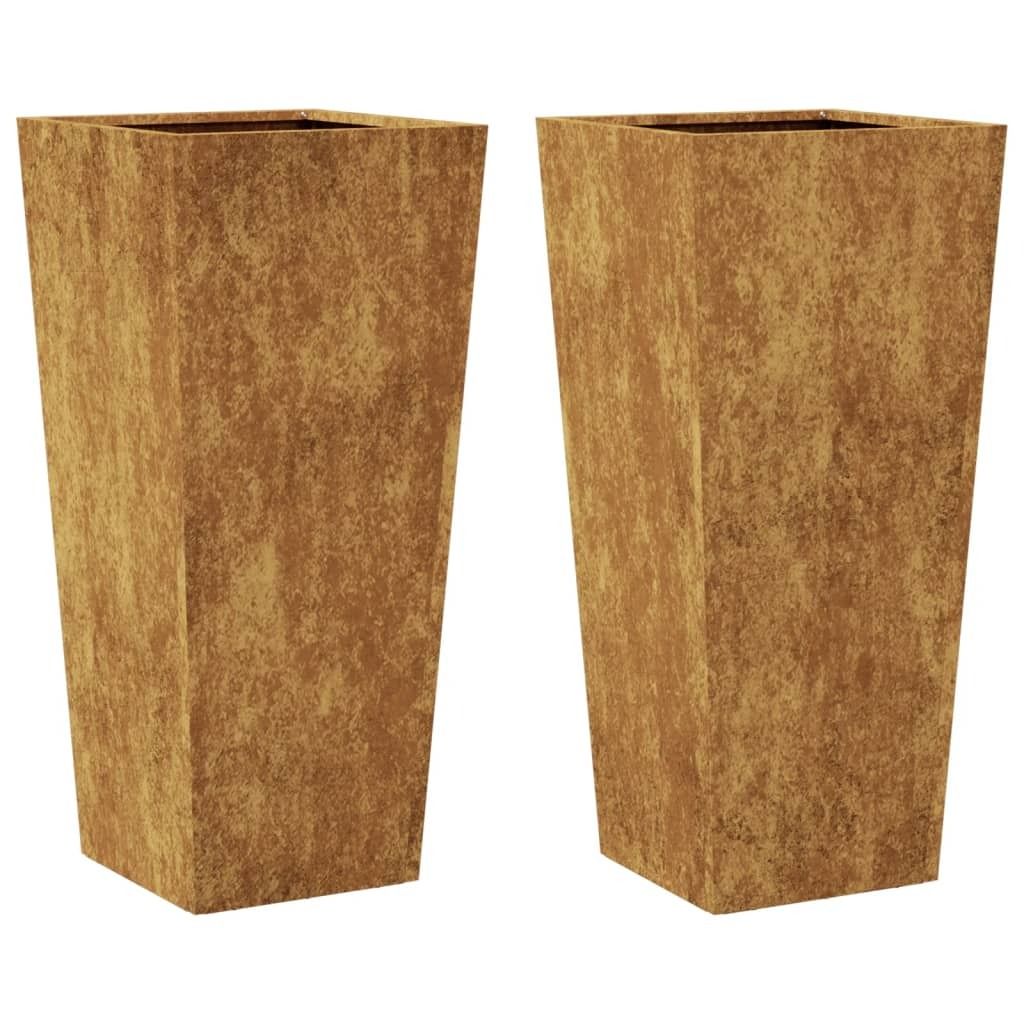 Pflanzkübel 2 Stk. 35x35x75 cm Wetterfester Stahl Produktbild 