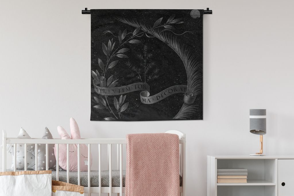 MuchoWow Wandteppich Wandbehang Ginevra de' Benci Rückseite - Leonardo da Vinci 90x90 cm Tapisserie Dekoration Wandtuch - Wandaufhänger