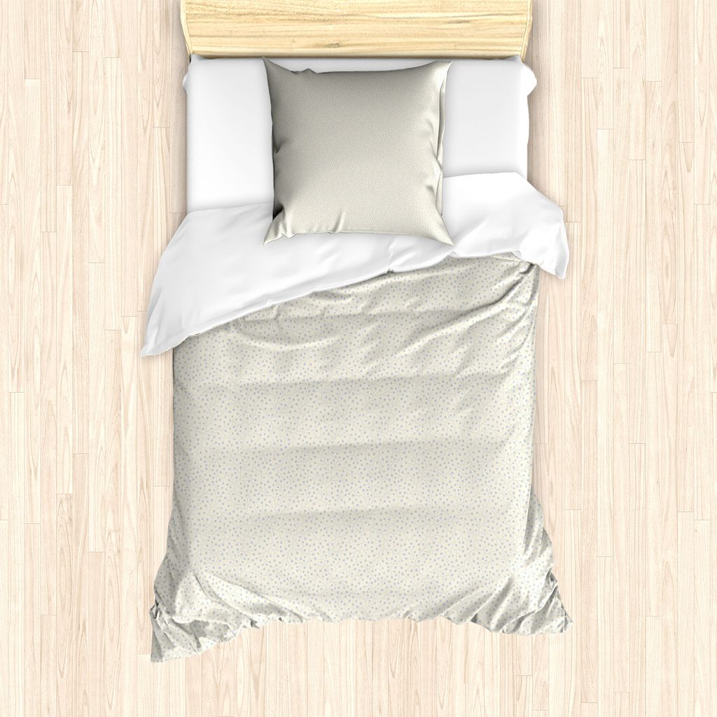 ABAKUHAUS Elfenbein und Blau Bettbezug Set für Einzelbetten, floral Inspirations, Milbensicher Allergiker geeignet mit Kissenbezug, 135 cm x 200 c...