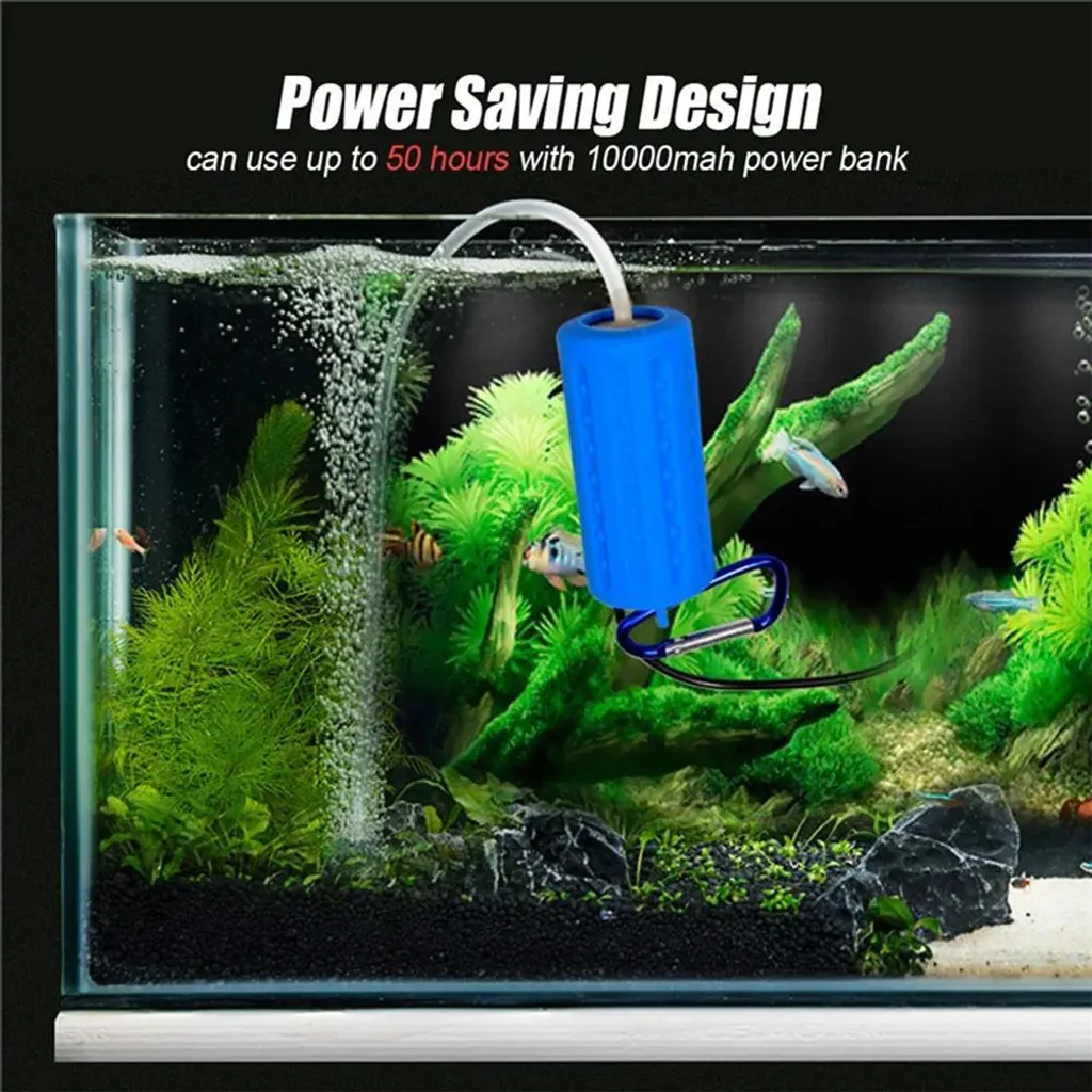 Pompe à air aquarium silencieuse USB 5V blanche avec 2 diffuseurs - 9