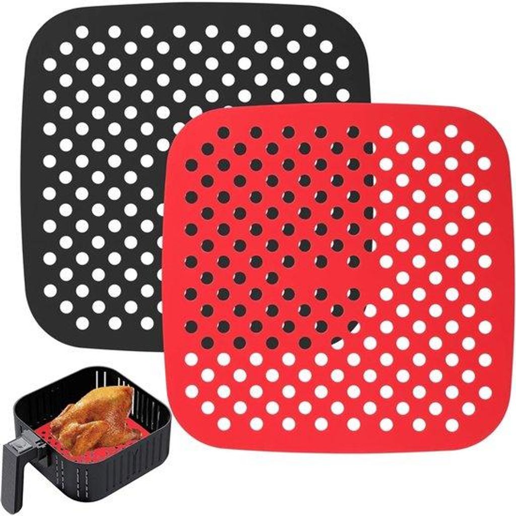 Silikon Airfryer-Linien - Wiederverwendbare Airfryer-Linien - Für Airfryer geeignet - Silikon-Bodenpapier - 2 Stück