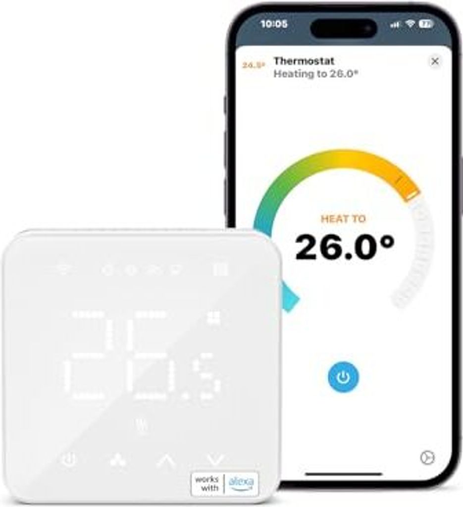 Refoss Heizungsthermostat -Kessel, intelligentes WLAN, Digital, Digital, Sprachkontrollraum Thermostat, Fernwandkompatible Apple Homekit, Alexa,