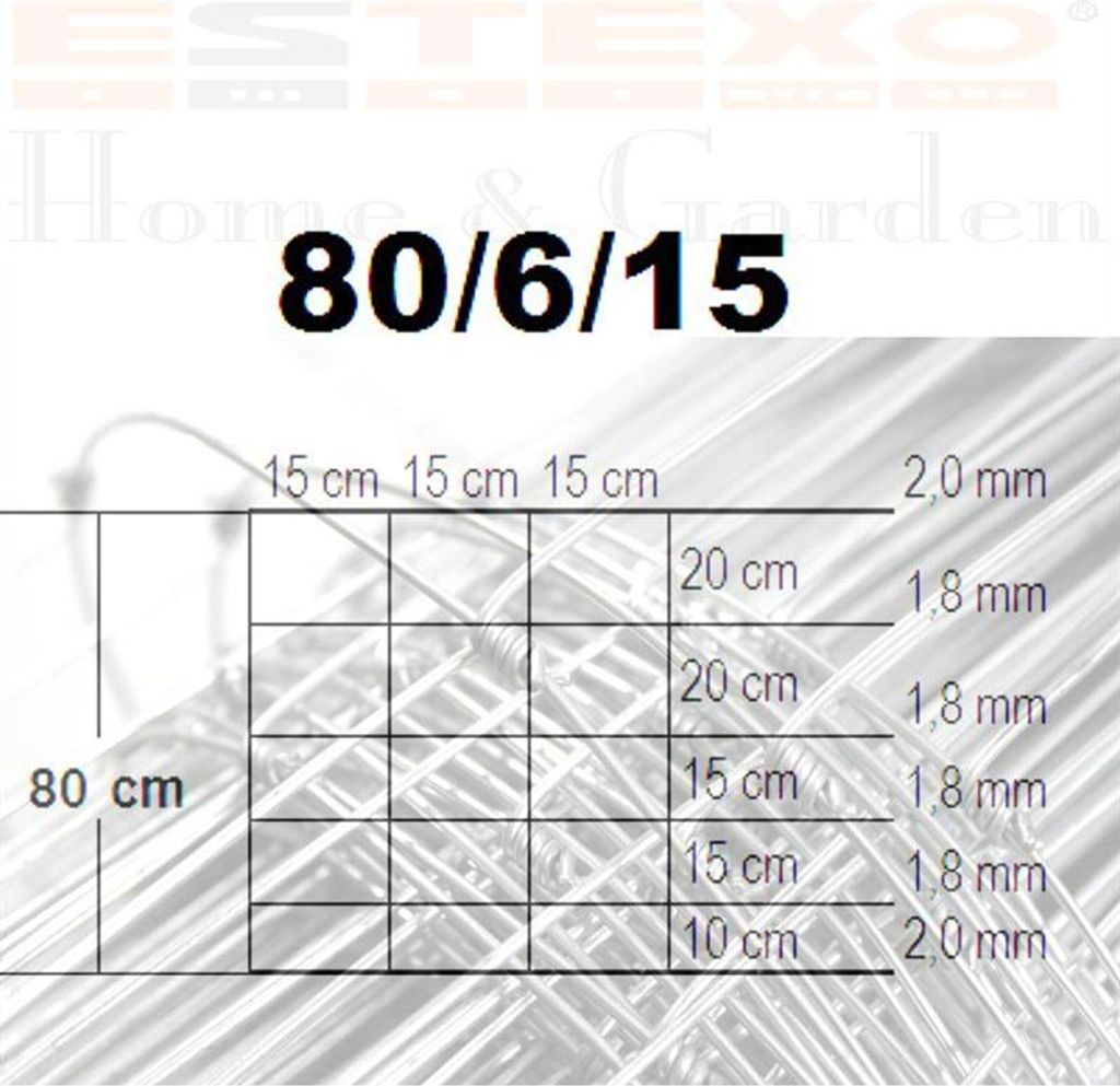 A diagram showing the specifications of a wire mesh fence.