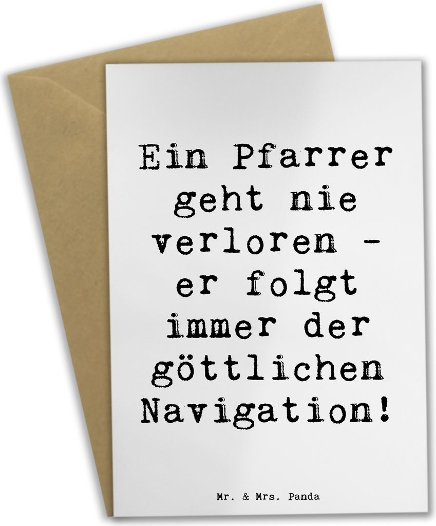 Mr. & Mrs. Panda Grußkarte Spruch Pfarrer Navigation - Weiß - Geschenk, Geschenke für Berufstätige, weihnachtskarten, Geistlicher, glückwunsch...