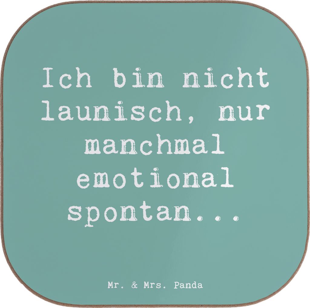 Mr. & Mrs. Panda Holzuntersetzer Spruch Emotionen ausdrücken - Meeresbrise - Geschenk, Detailverliebtheit, Vertrauem, schwerer Moment, ermutigende...