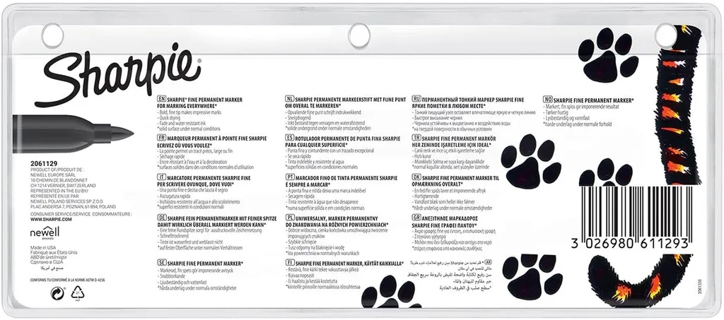 Sharpie 2061129 Set 28 Pennarelli Indelebili Tiger Edition Fine Point - 2