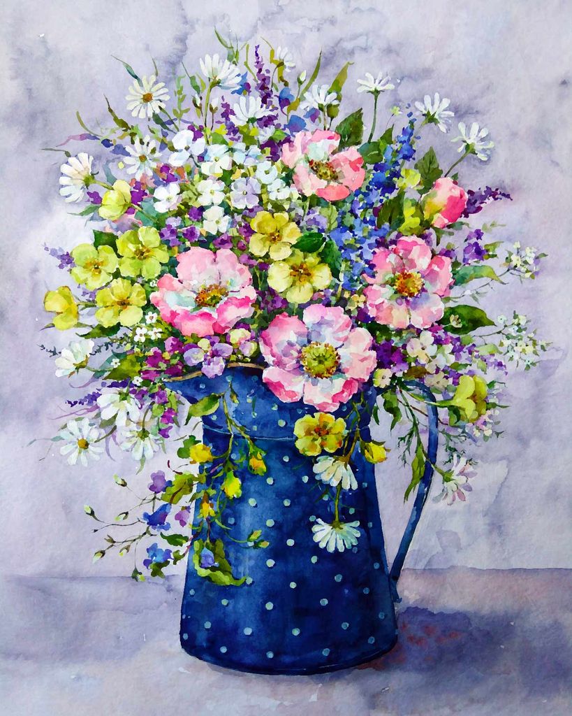 Sommerblumen Malen nach Zahlen Schipper 40 x 50 cm Stillleben Blumen Motiv 