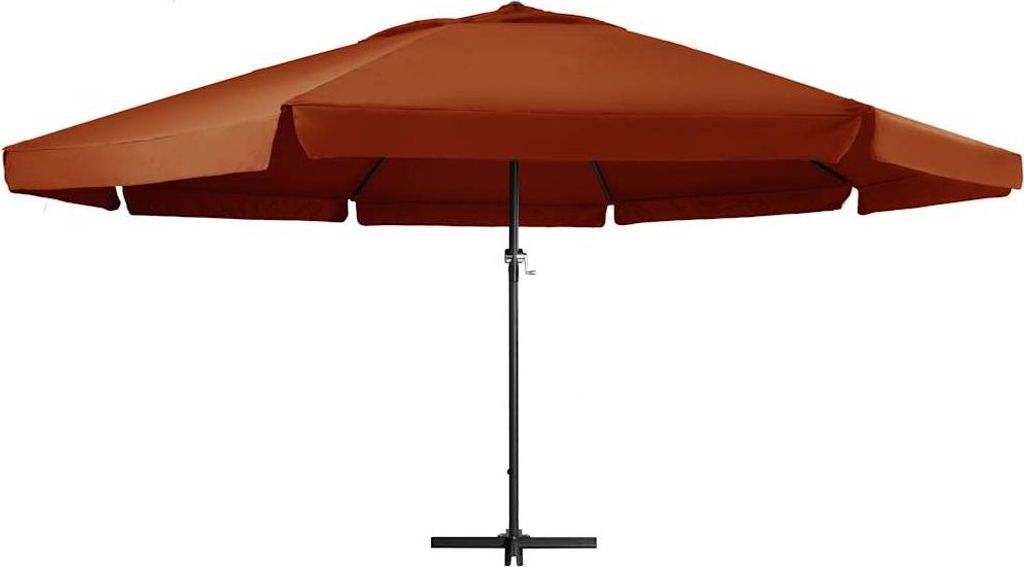 vidaXL Sonnenschirm Aluminium-Mast 600 cm Terrakotta