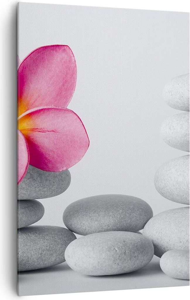 Bild auf Leinwand - Leinwandbild - Einteilig - Spa buddhismus ruhig blume - 80x120cm - Wand Bild - Wanddeko - Wandbilder - Leinwanddruck - Wanddeko...