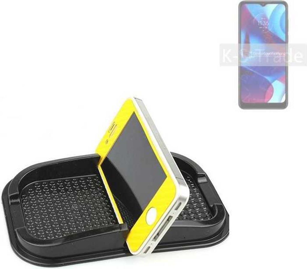 K-S-Trade Auto Anti Rutsch Matte Smartphone-Halter kompatibel mit Motorola Moto G Pure Haft Pad Armaturenbrett Handy-Halterung Silikon