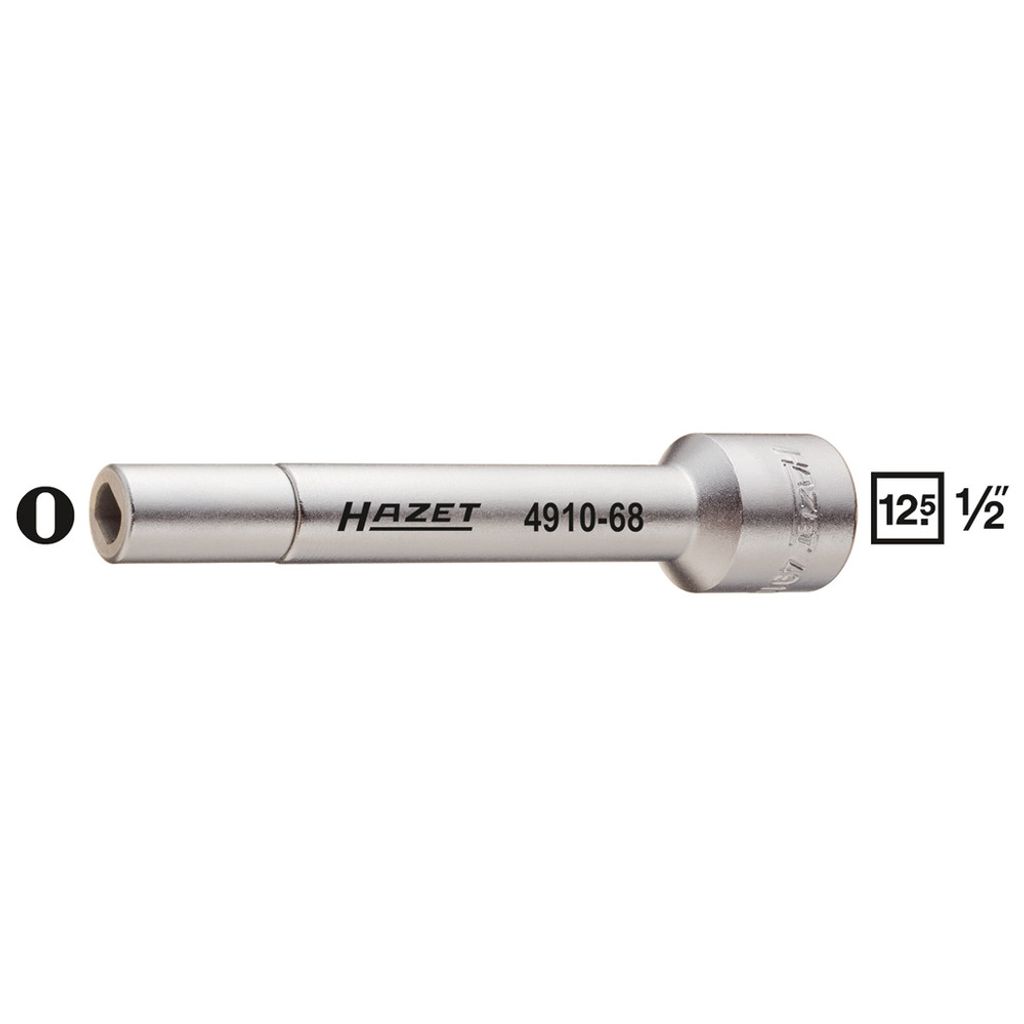 Hazet Verlängerung 1/2 (12,5 mm) Vierkant hohl, Zapfenprofil hohl, SW für Zapfenprofil 7,1 x 9,6 mm